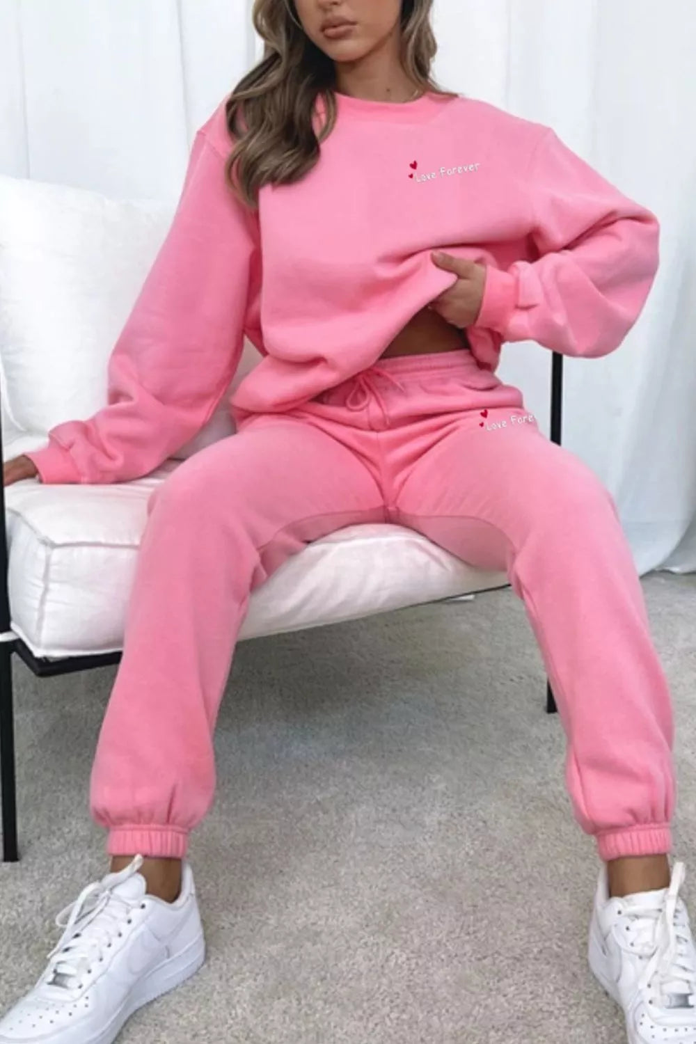 Round Neck Sweatshirt and Joggers Set, view 26