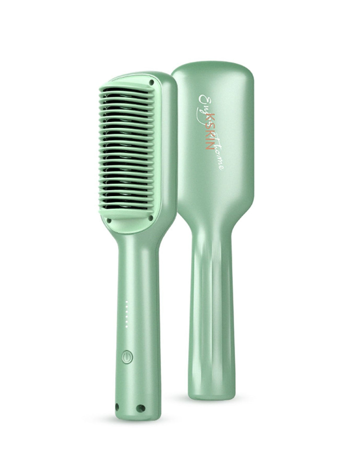 Heated comb styling the back of hair