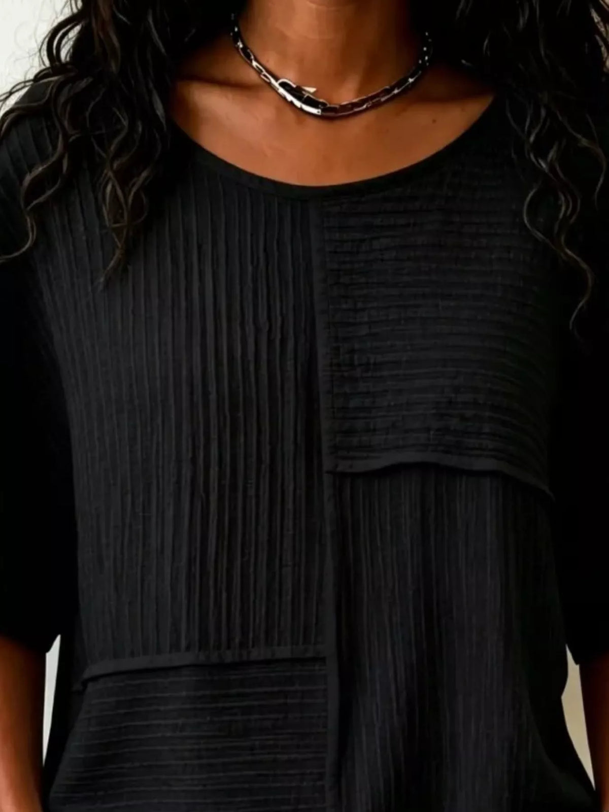 Textured Round Neck Half Sleeve Blouse, view 12