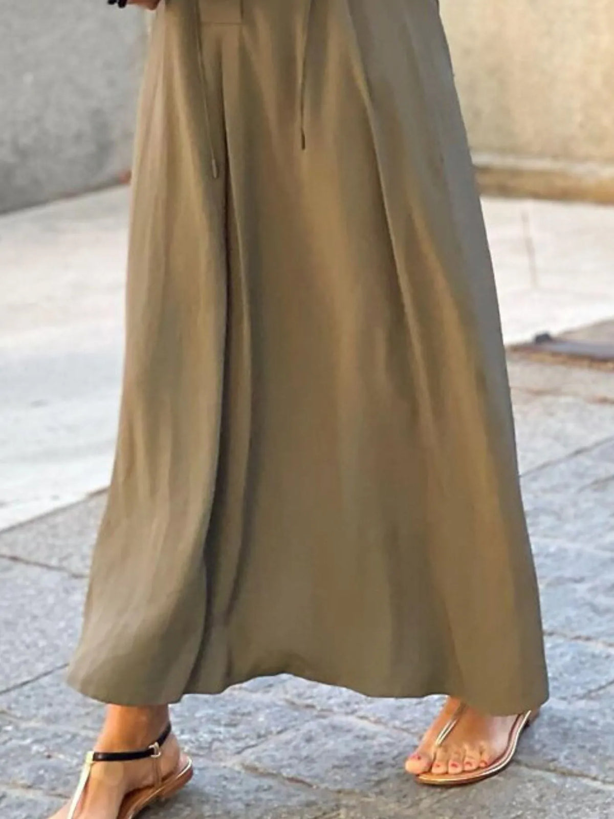Solid maxi shirt dress seated view