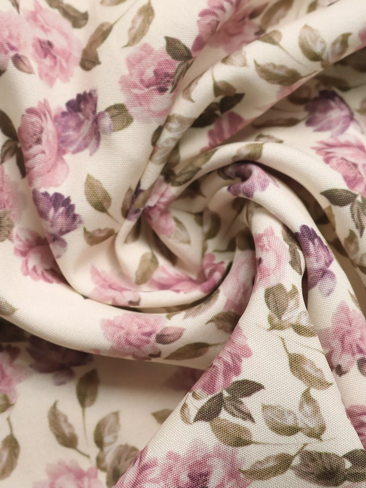 Floral print lace trim dress worn view