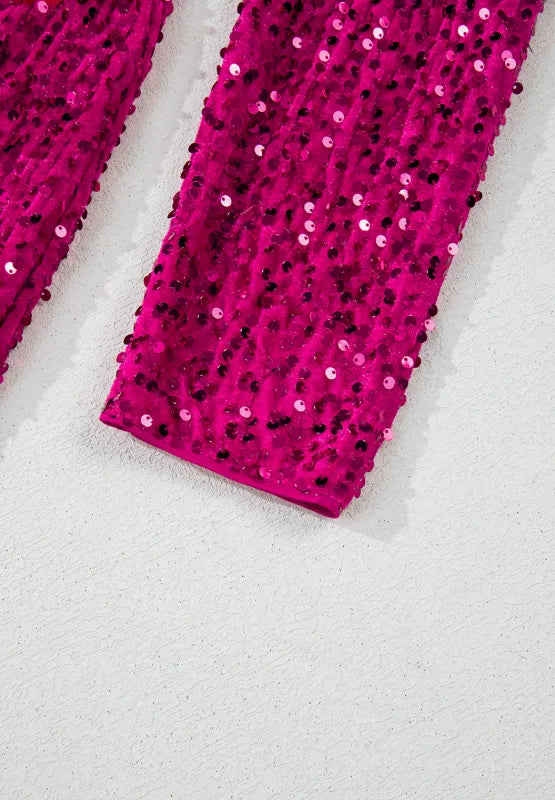 Sequin surplice mini dress three quarter view