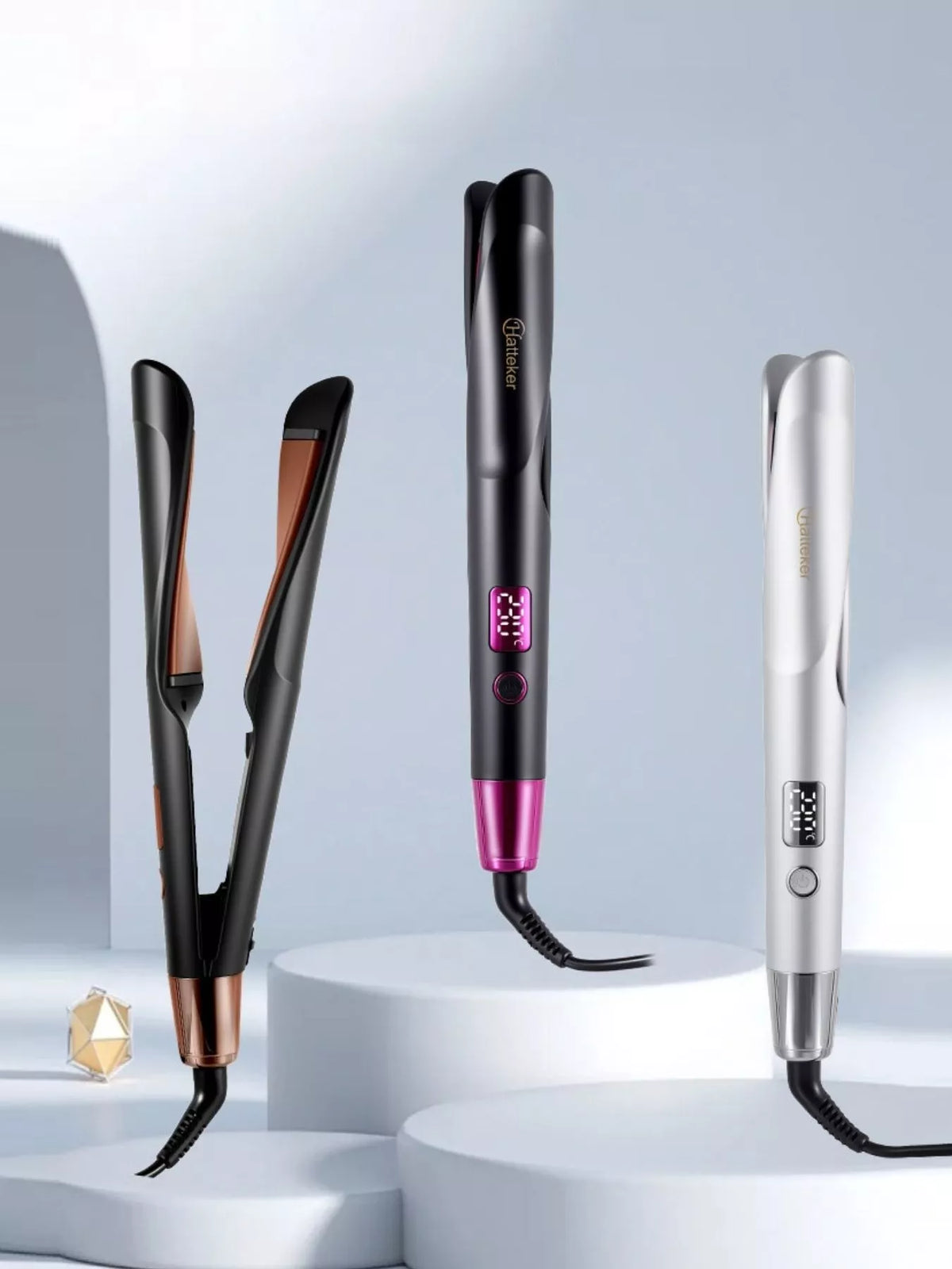 Hot pink 2 in 1 curling iron and waver