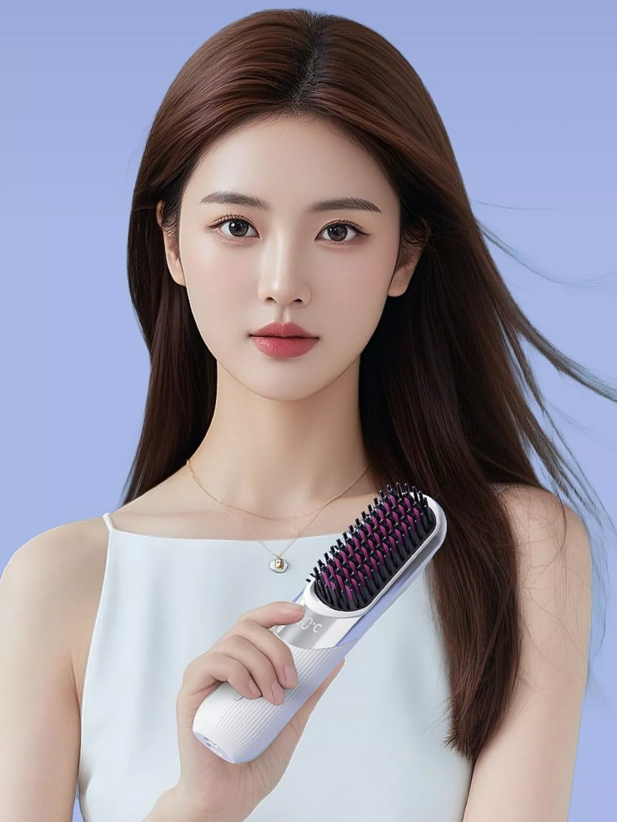 Black portable straightening comb