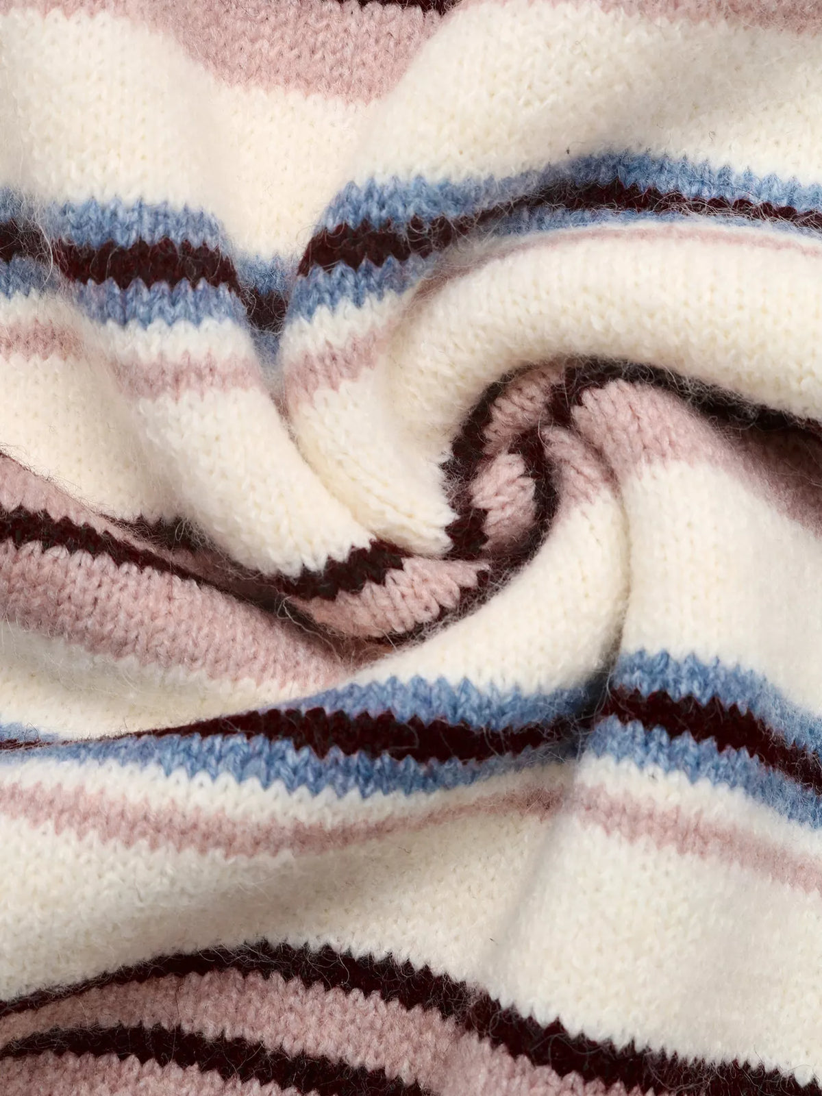 Striped Polo Collar Sweater in Pink view 9