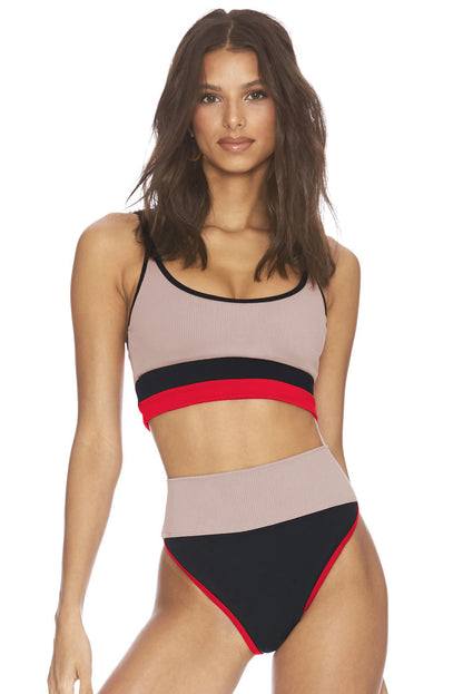 Color Block Spaghetti Strap Two-Piece Swim Set - Fashorio