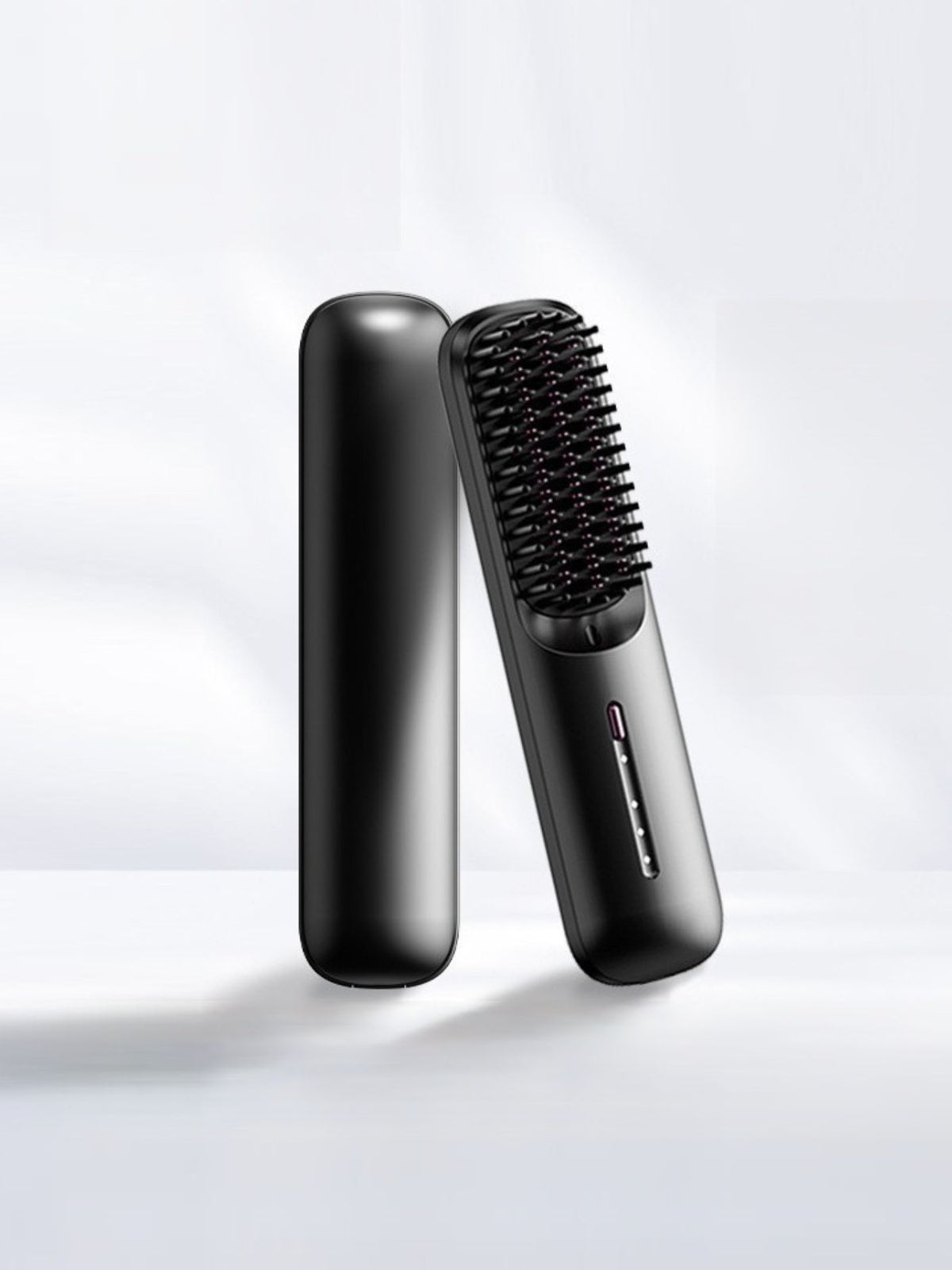 Comb smoothing through a section of hair