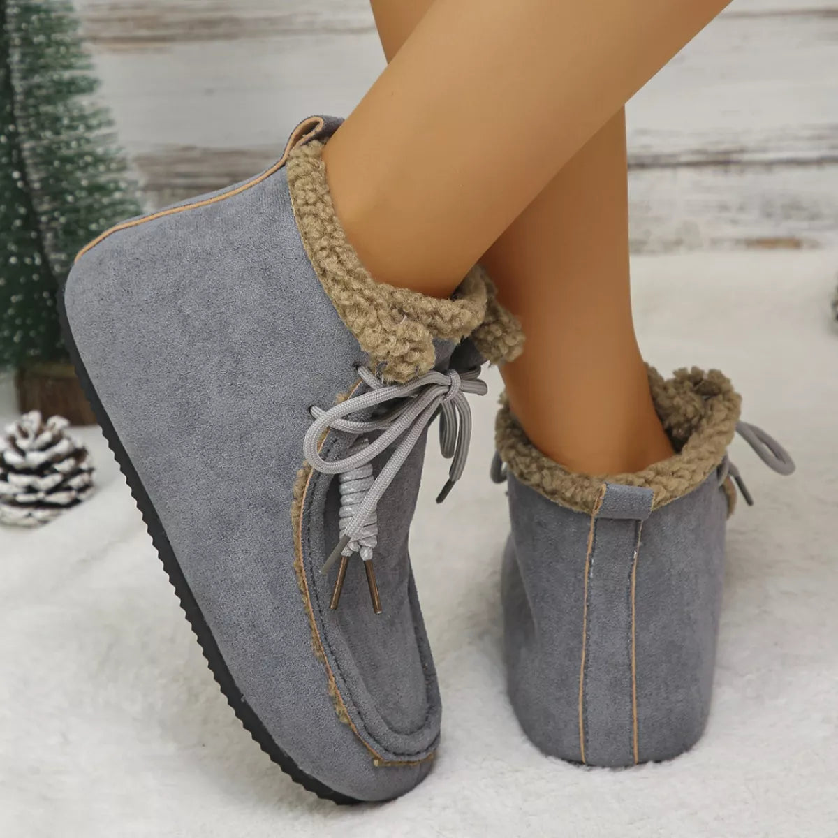 Plush lined ankle boots lifestyle shot