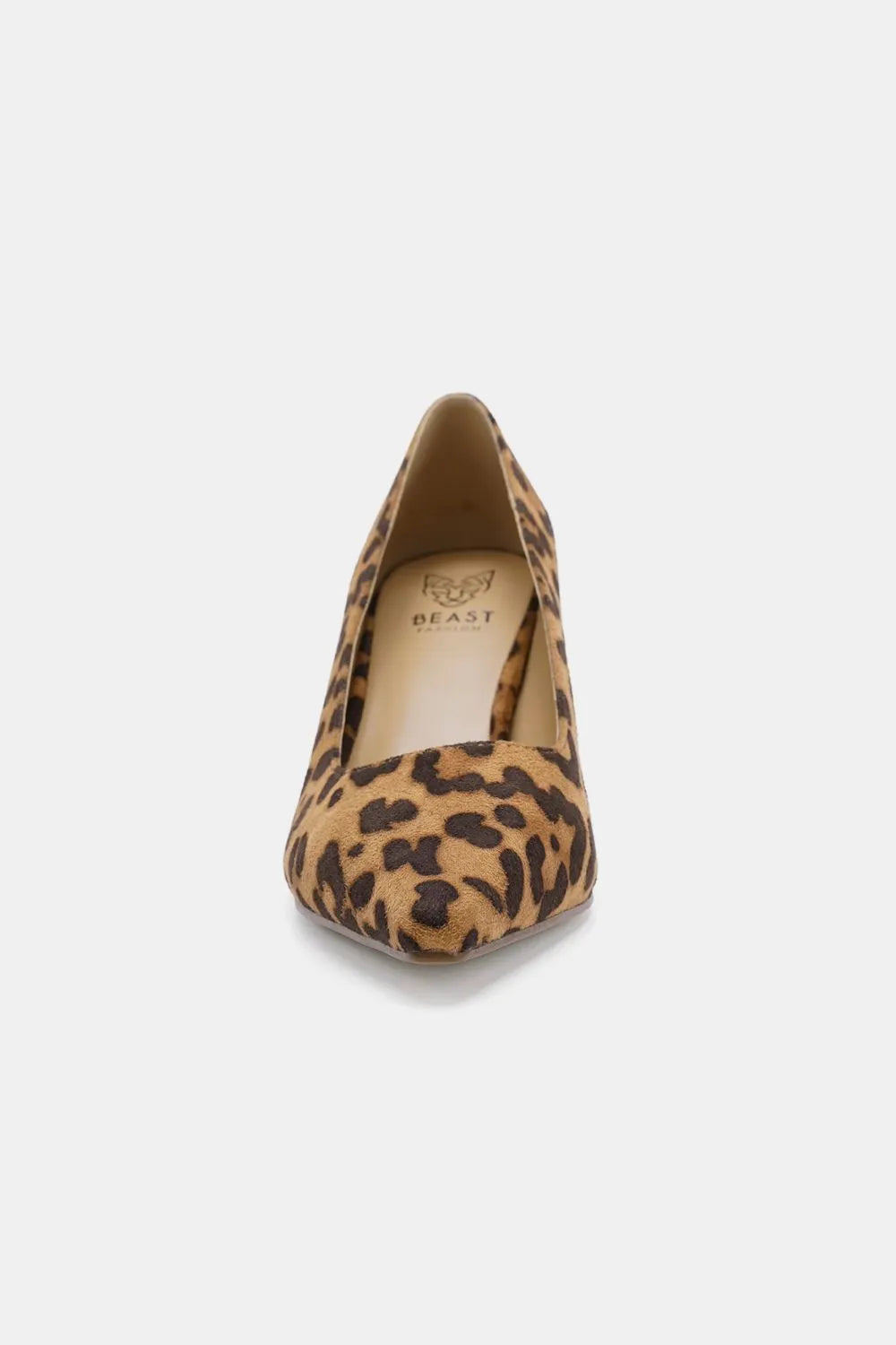 Beast Fashion Pumps Beast Fashion Faux Suede Leopard Point Toe Pumps