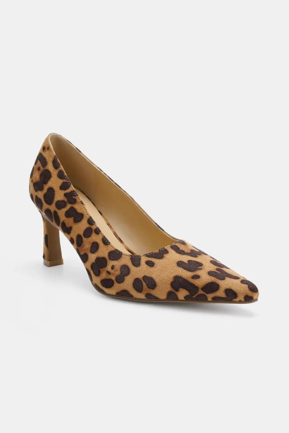 Beast Fashion Pumps Beast Fashion Faux Suede Leopard Point Toe Pumps