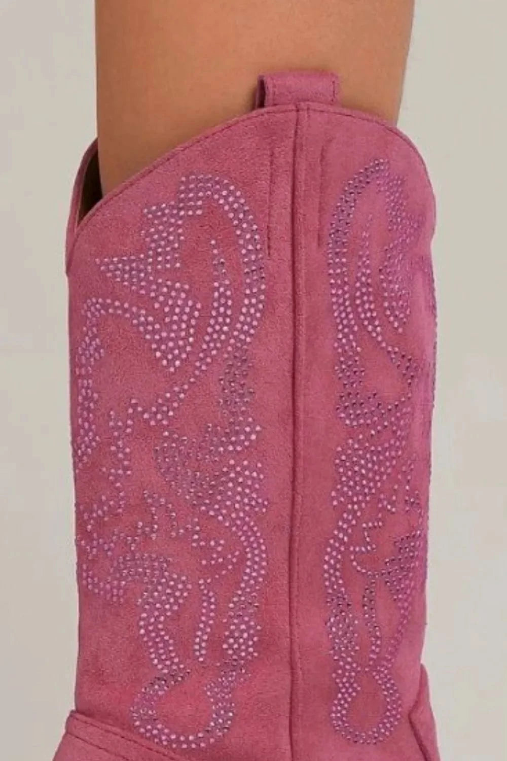 Beast Fashion Sneakers Beast Fashion Rhinestone Detail Point Toe Boots