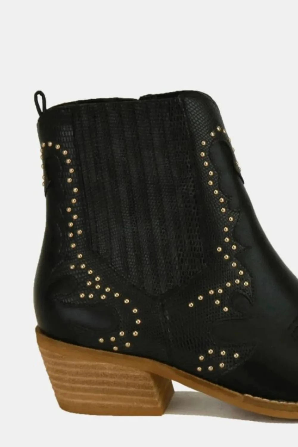 Beast Fashion Sneakers Beast Fashion Studded Detail Point Toe Boots
