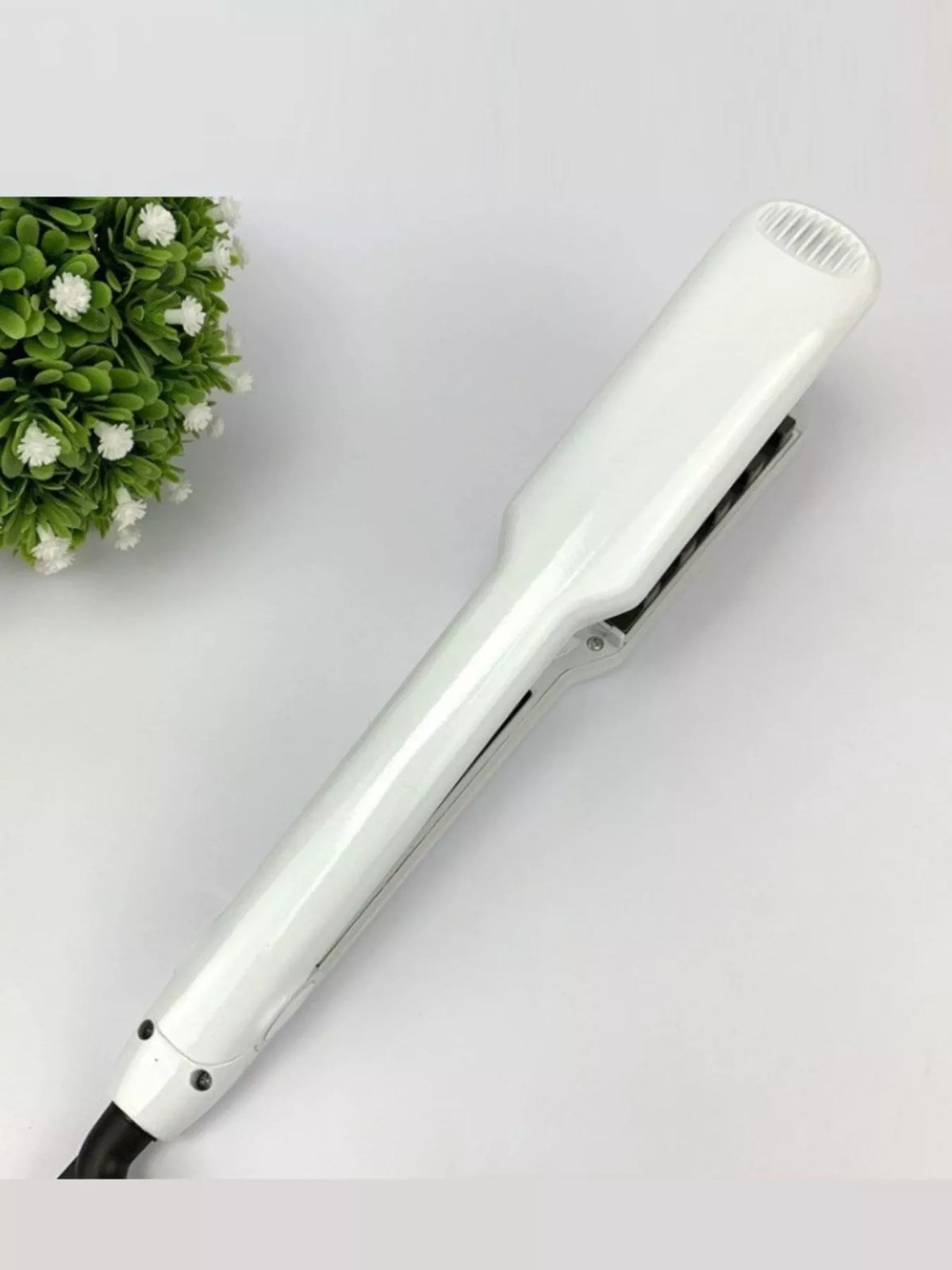 Water wave curls created with styling iron