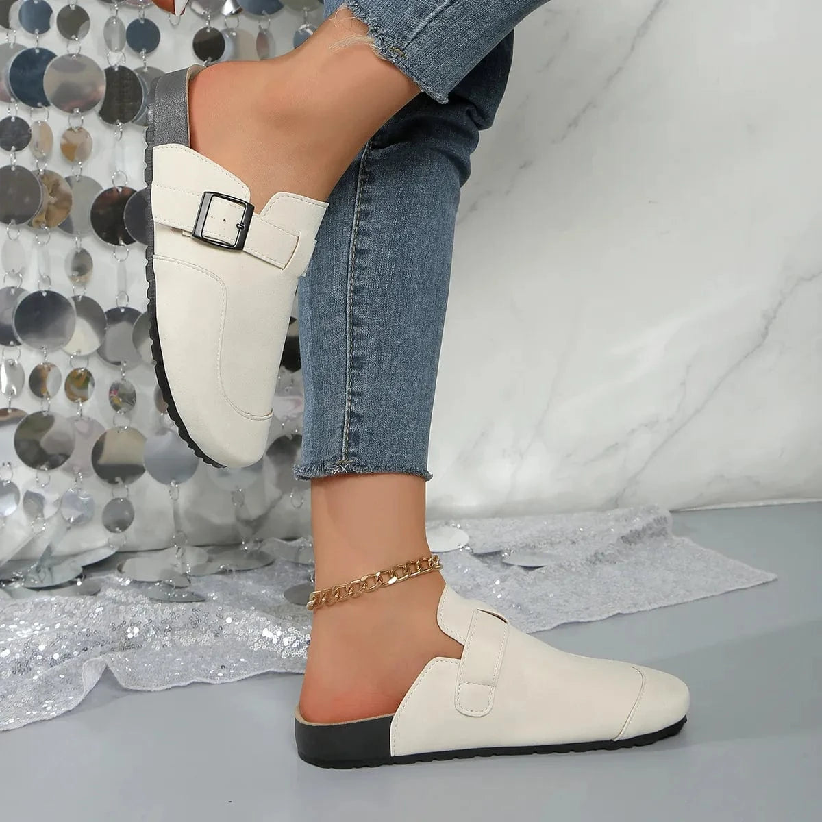 Belle Charme Round Toe Flat Slip-Ons