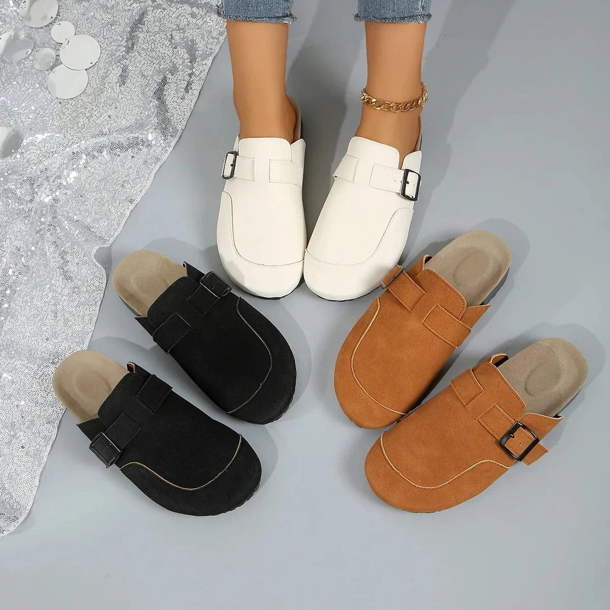 Belle Charme Round Toe Flat Slip-Ons