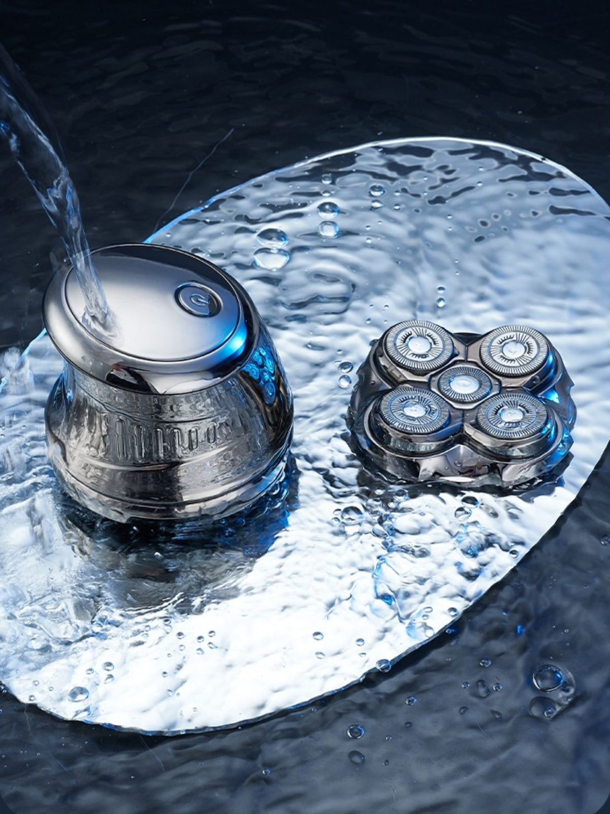 Silver 5 head rotary electric shaver