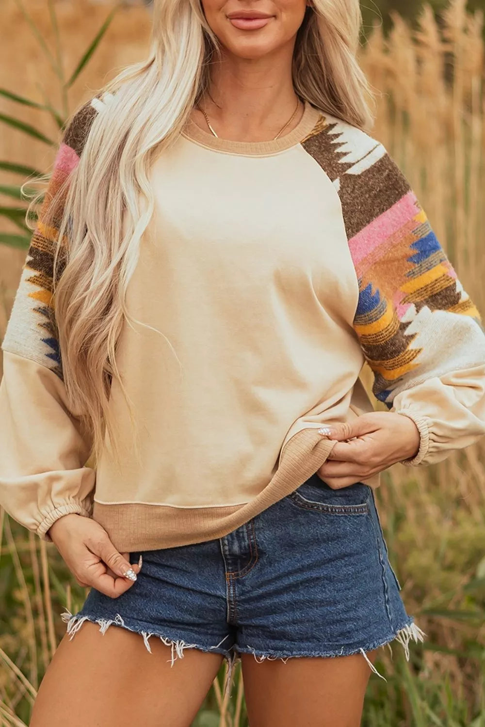 Close up of the sequin detail on the rodeo graphic