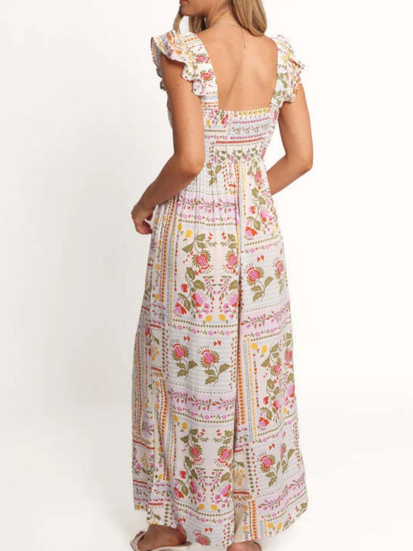 Floral Print Ruffle Strap Jumpsuit - Fashorio