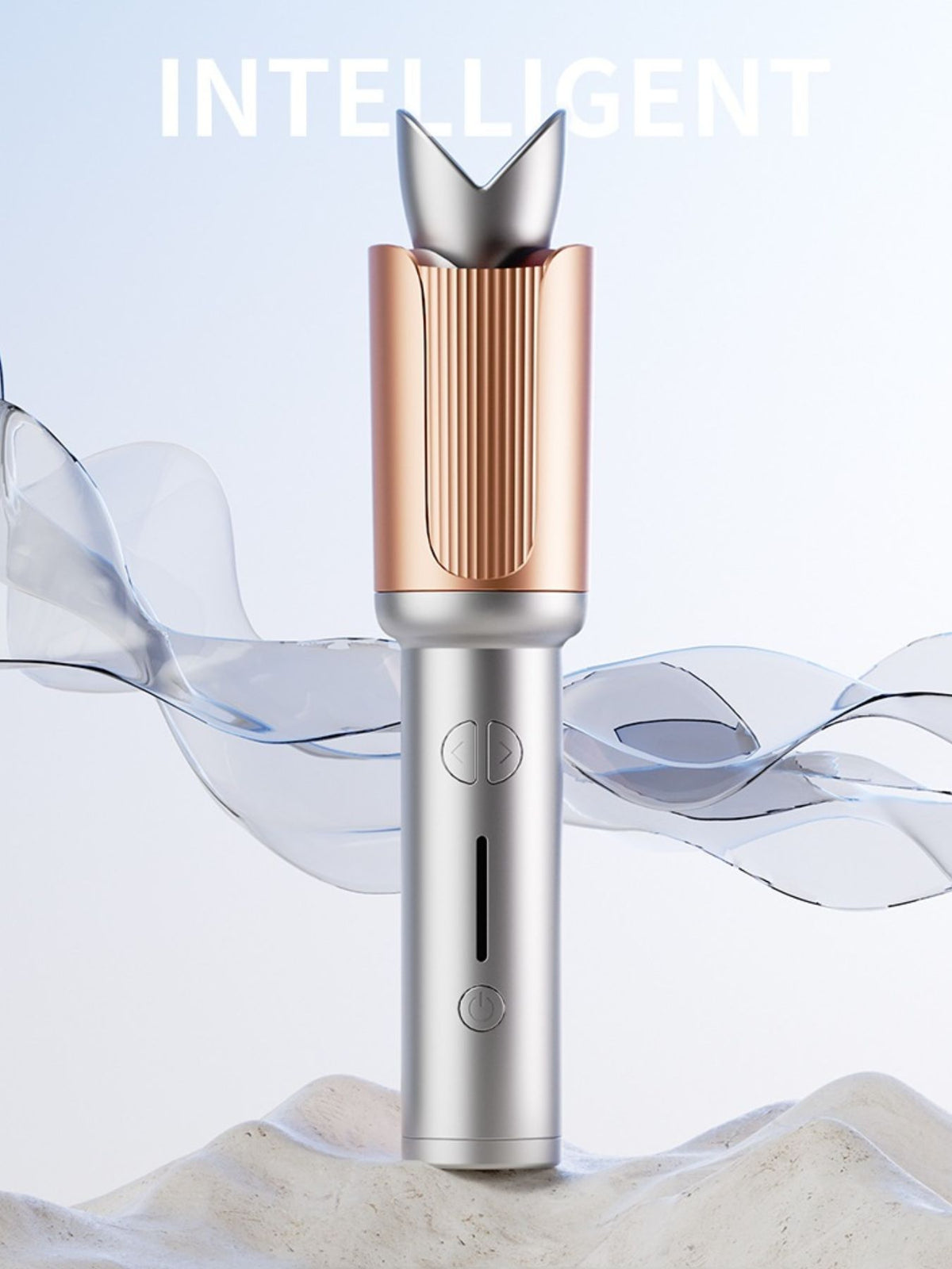 Fast heating portable curling iron in silver