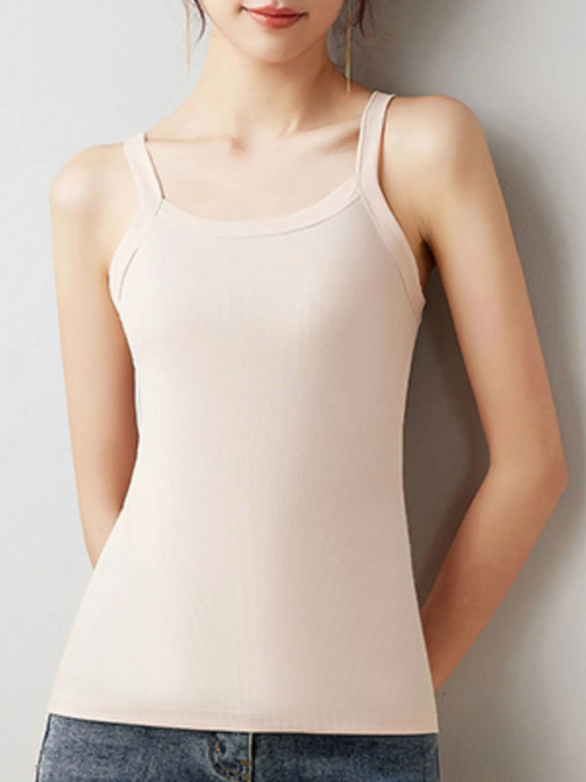 Seamless tank top flat lay in neutral shade