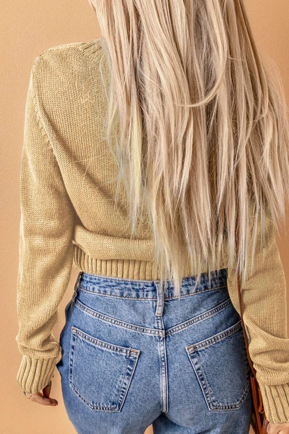 Cable-Knit Button Down V-Neck Cardigan - Fashorio