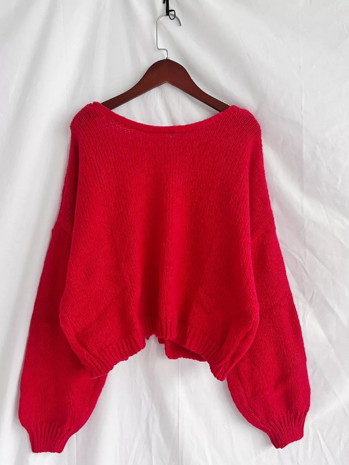 Chunky knit cardigan back view
