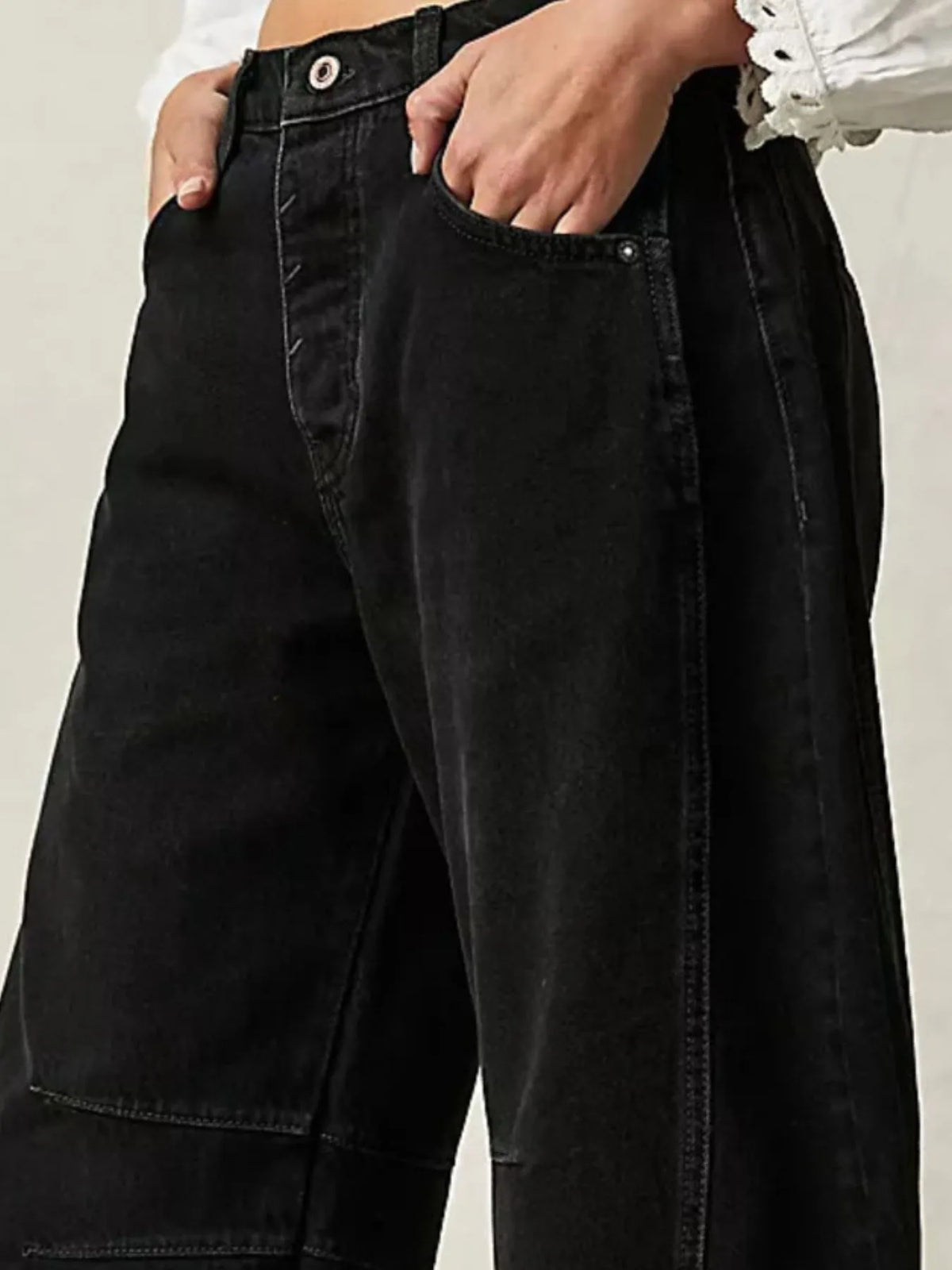Wide Leg Relaxed Fit Denim Jeans, view 9