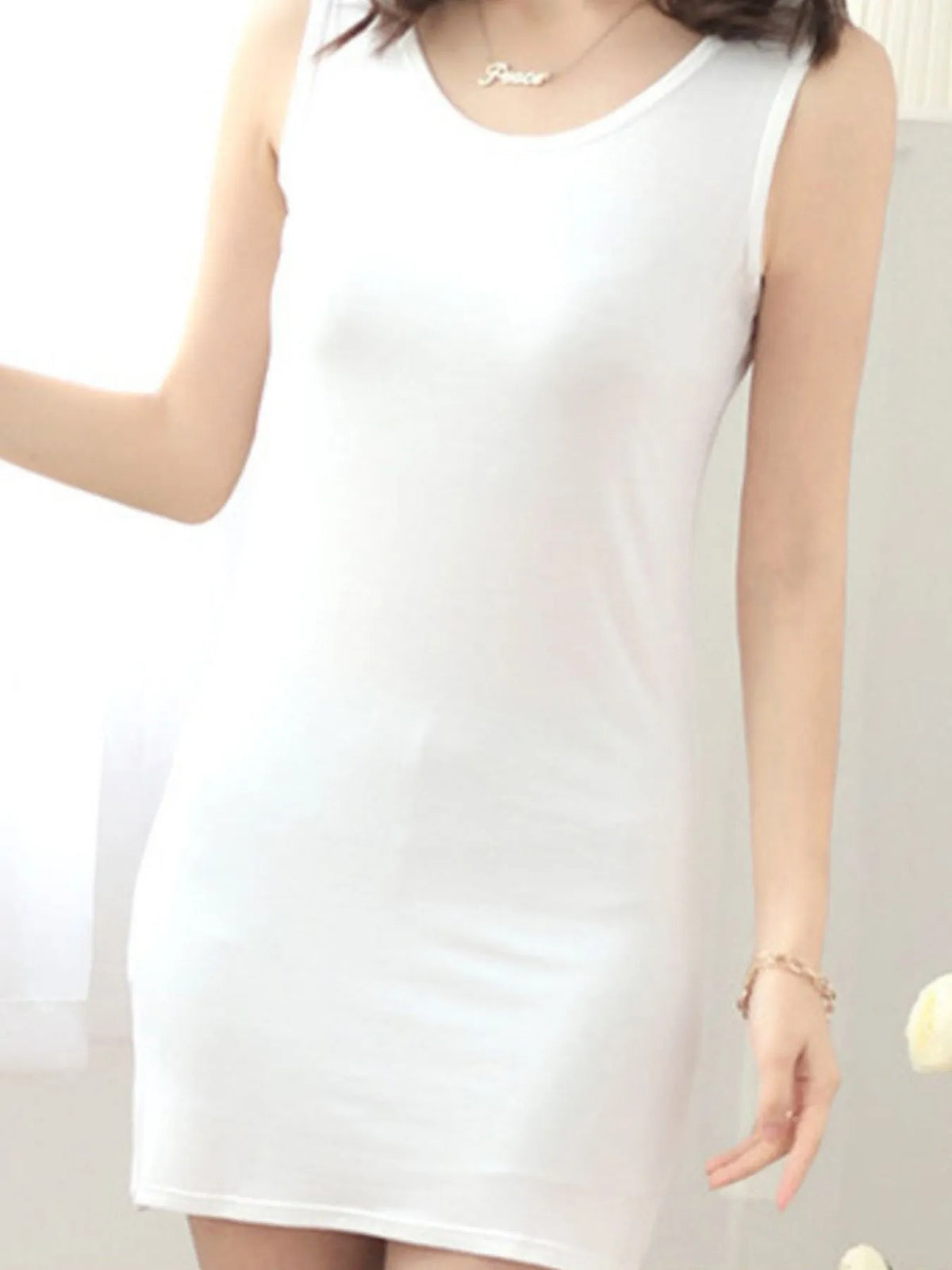 Scoop neck dress silhouette