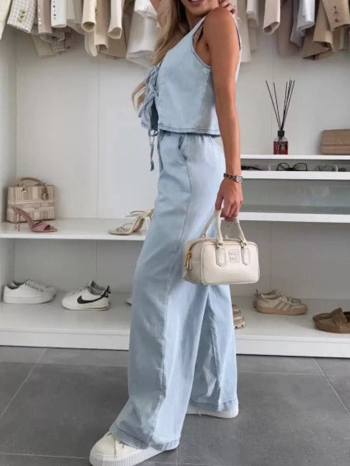 Double denim outfit full length