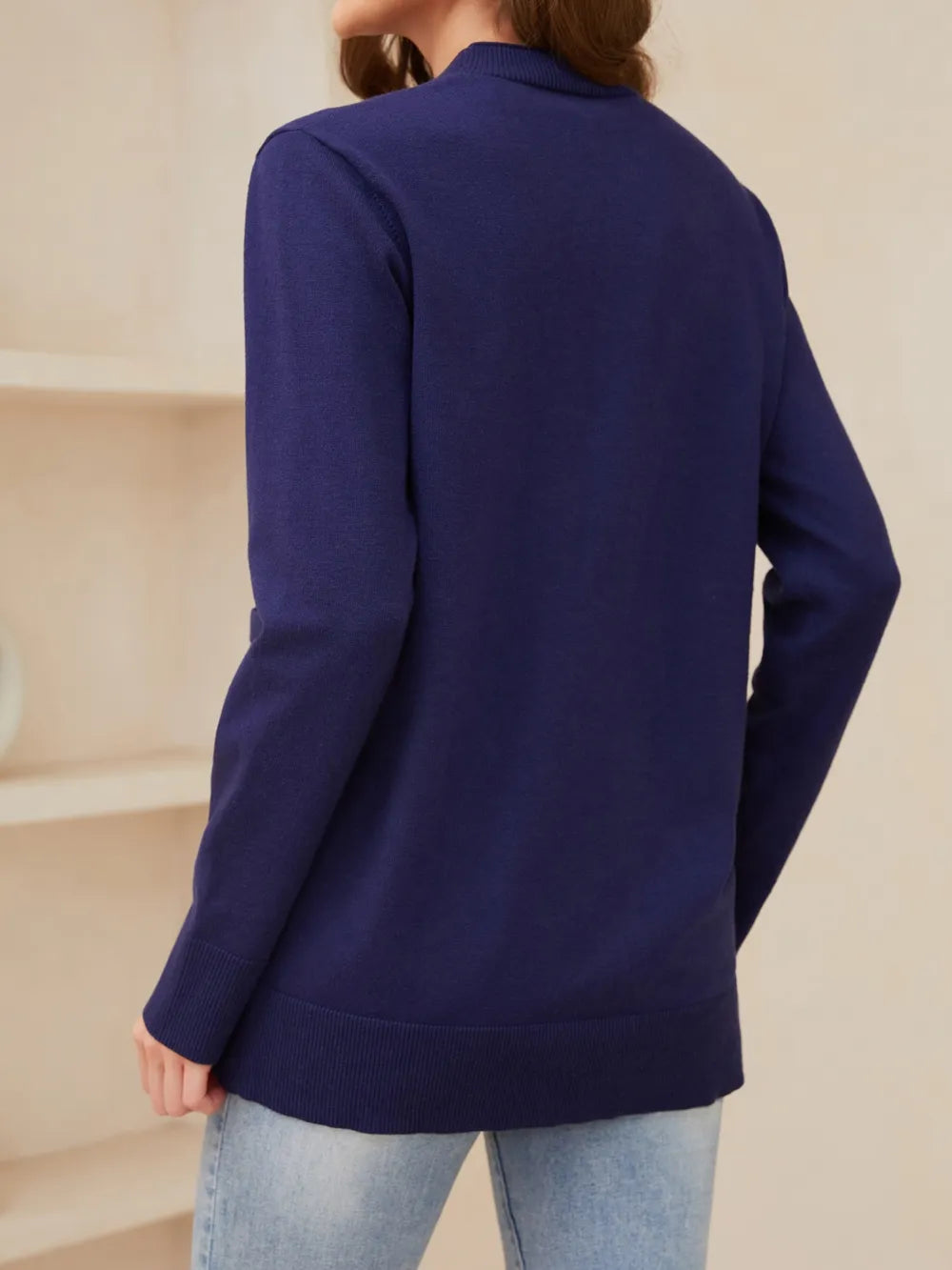 Pocketed Button Up Long Sleeve Cardigan - Fashorio