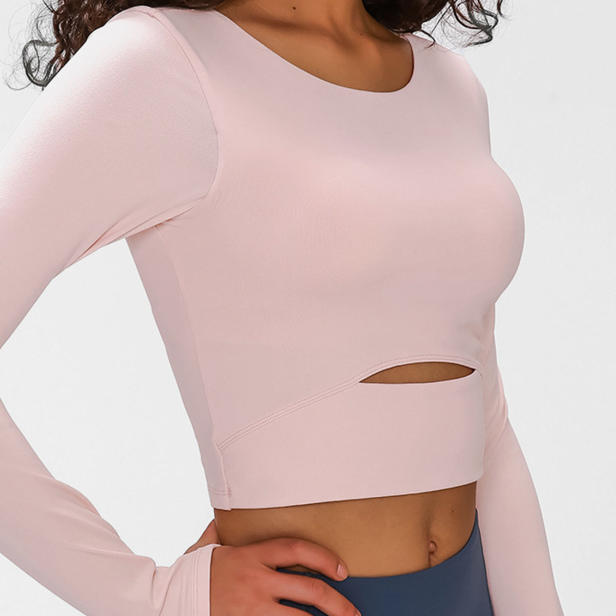 Millennia Long Sleeve Cropped Top With Sports Strap - Fashorio