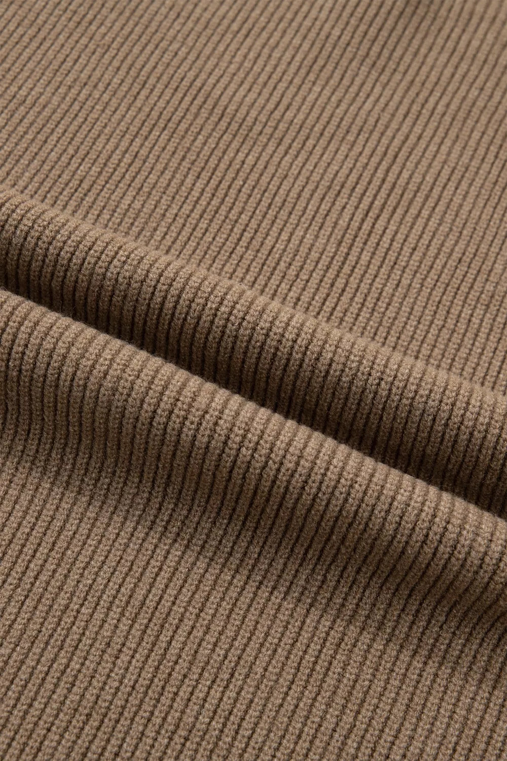 Taupe Ribbed Mock Neck Sweater Vest, view 8