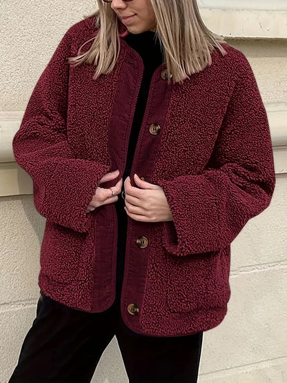 Sherpa Button-Up Outerwear - Fashorio