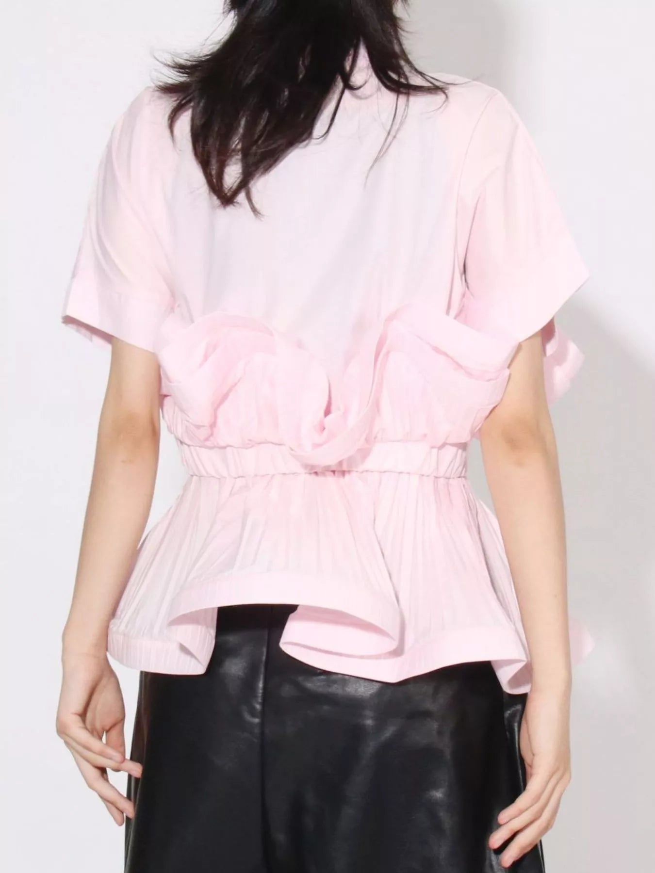 Ruffle Peplum Button-Down Shirt - Fashorio
