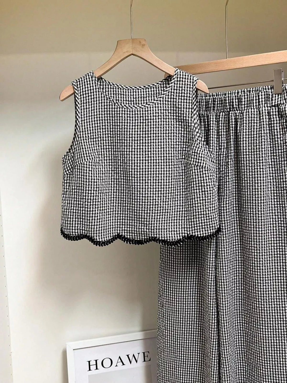 Womens plaid two piece set styling