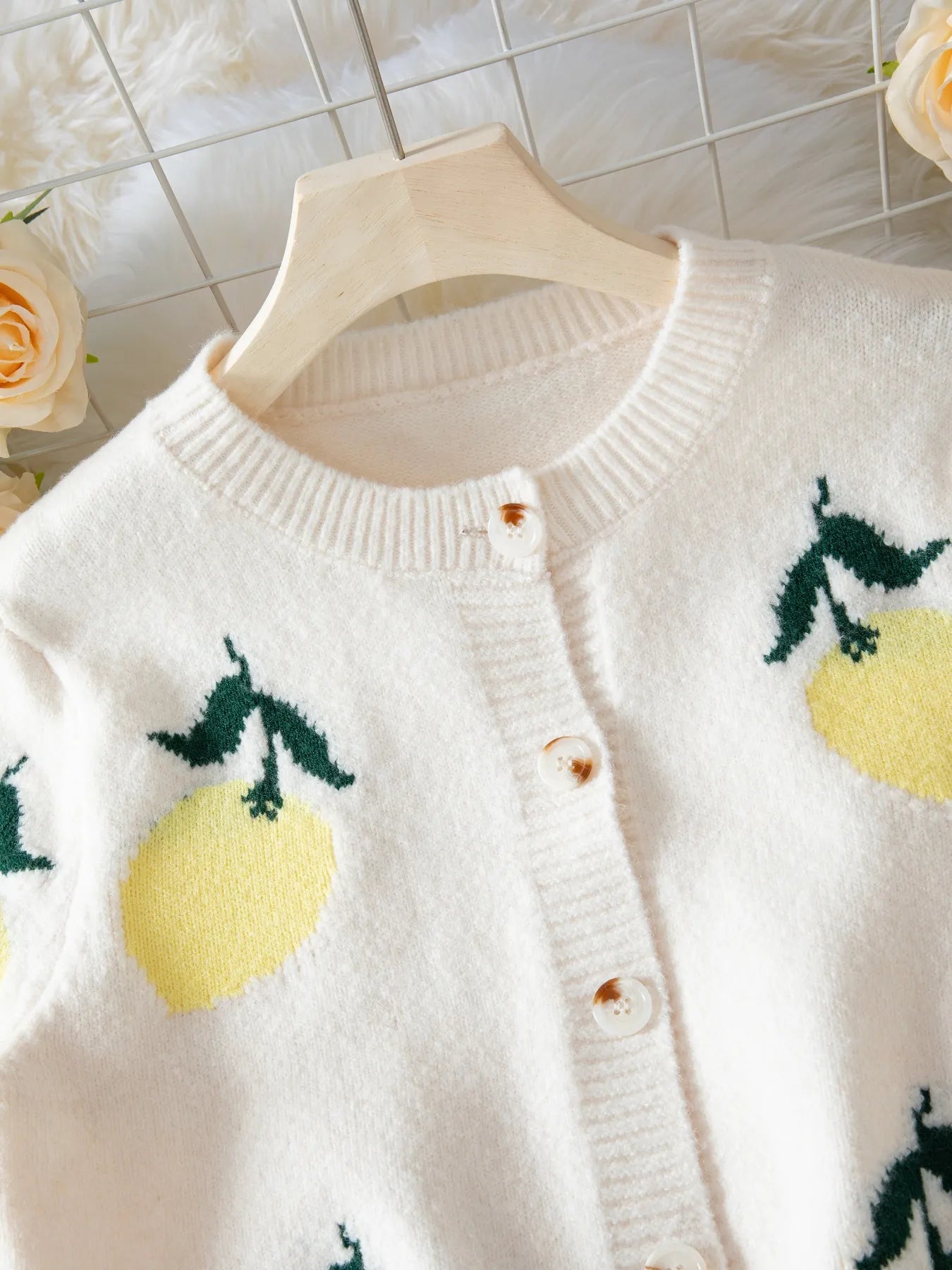 Lemon Button-Up Long Sleeve Cardigan - Fashorio