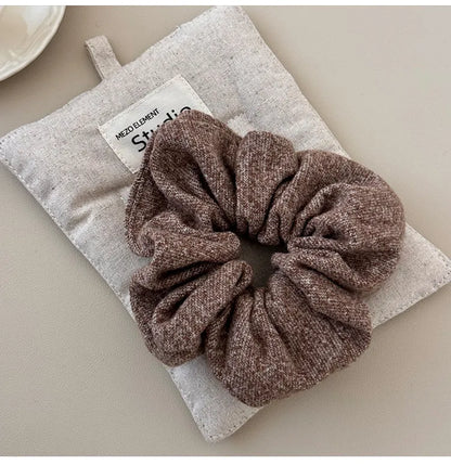 3-Piece Ruched Heathered Elastic Hair Scrunchy - Fashorio