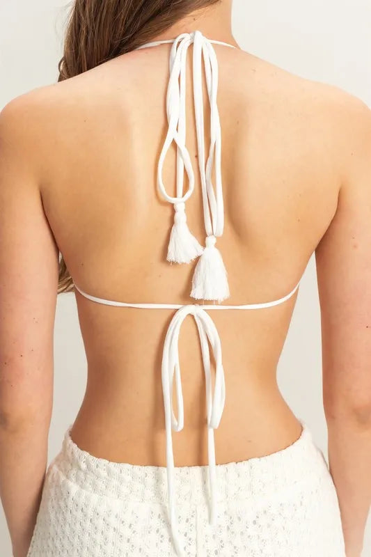 HYFVE Crochet Bra and Drawstring Pants Set - Fashorio