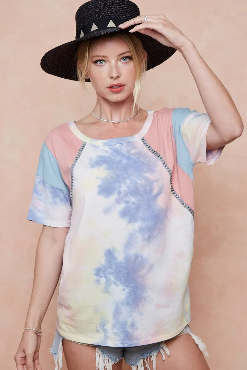 Tie dye cotton top side profile