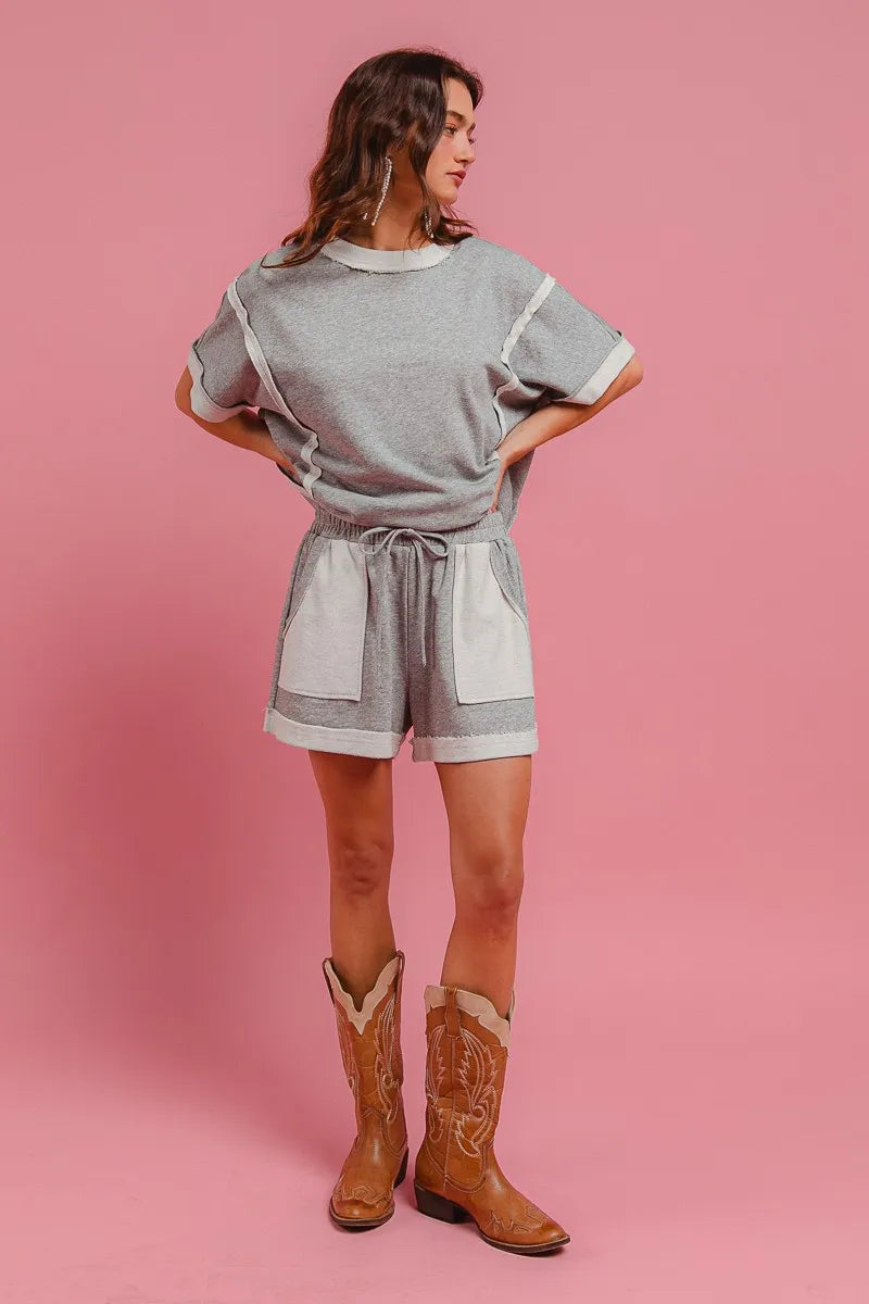 BiBi BiBi French Terry Knit Shorts with Side Pocket