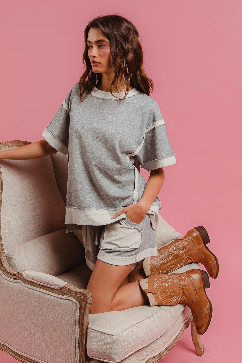 BiBi BiBi French Terry Knit Shorts with Side Pocket