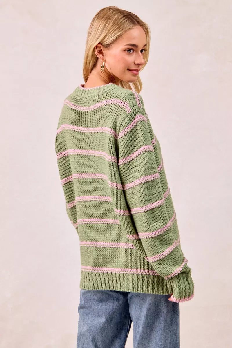 BiBi BiBi Striped Long Sleeve Sweater