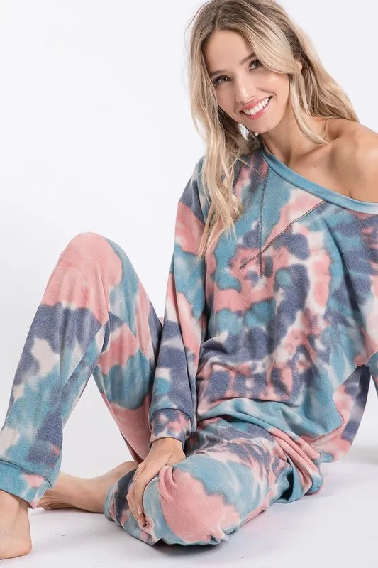 BiBi BiBi Tie Dye French Terry Casual Pants