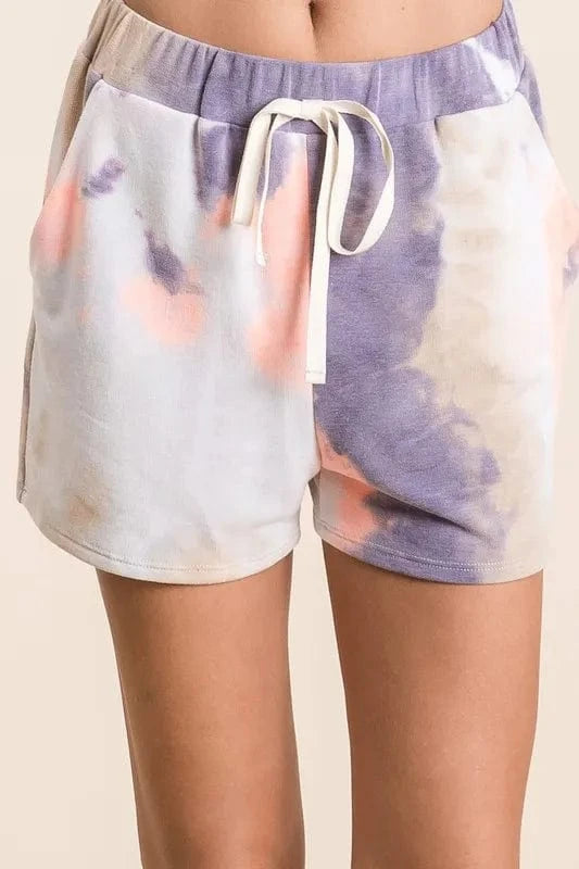 BiBi BiBi Tie Dye Terry Shorts with Drawstring