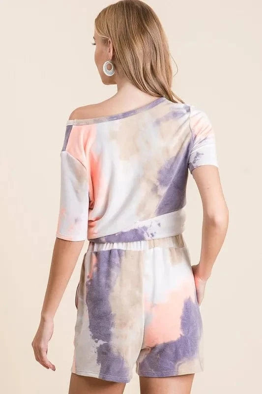 BiBi BiBi Tie Dye Terry Shorts with Drawstring