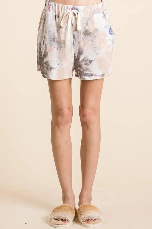 BiBi BiBi Tie Dye Terry Shorts with Drawstring