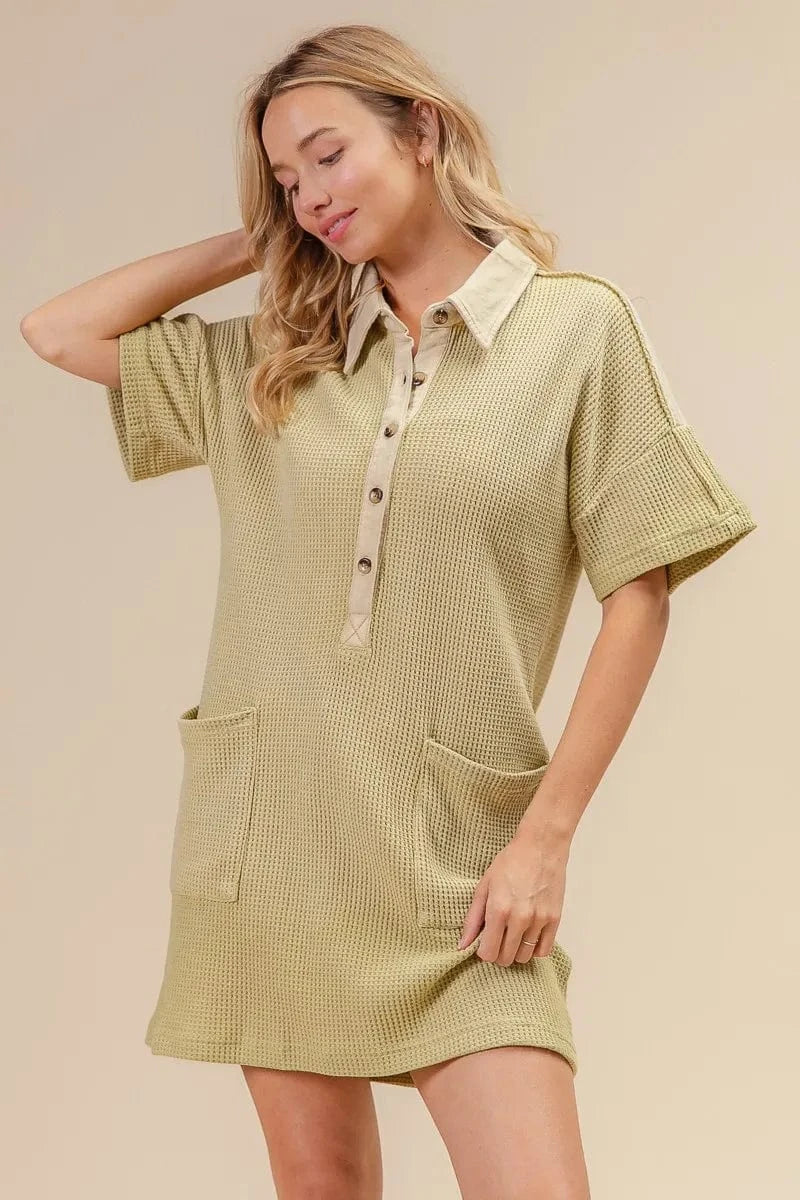 BiBi dresses BiBi Dip Dye Mineral Washed Knit Dress