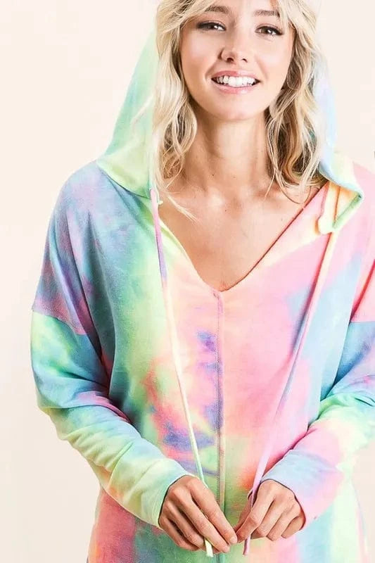 BiBi Sweatshirts & Hoodies BiBi Tie Dye Terry Long Sleeve Hoodie