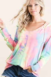 BiBi Sweatshirts & Hoodies BiBi Tie Dye Terry Long Sleeve Hoodie