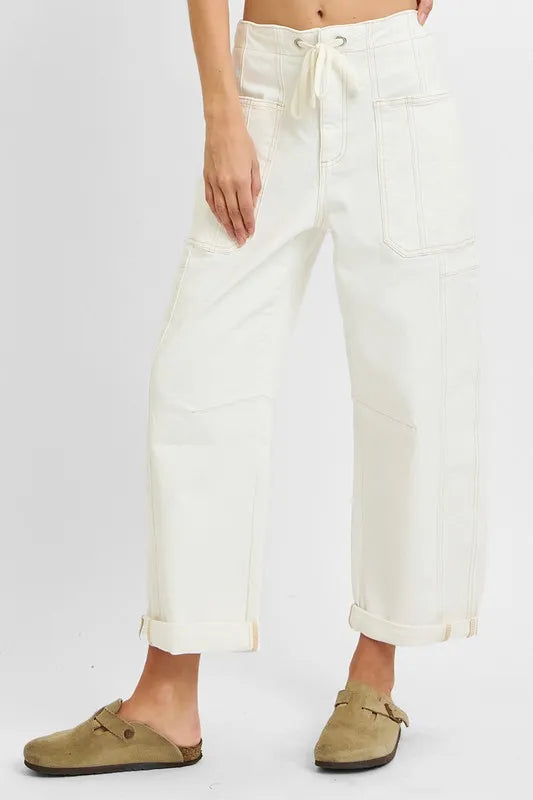 RISEN cargo pocket denim front patch pocket detail